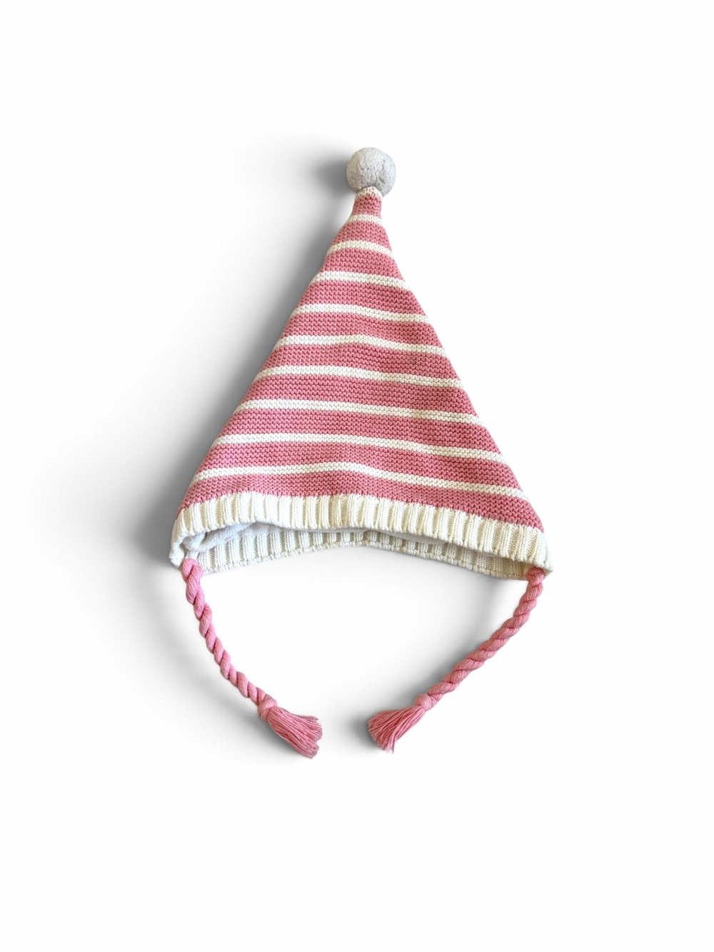 Hanna Andersson Pink And White Stripe Winter Hat ~ M